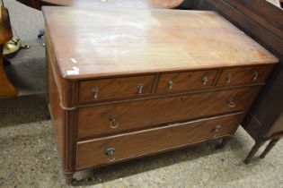 Late 19th Century mahogany chest with three short over two long drawers
