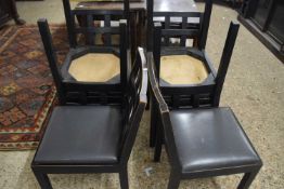 Set of six mesh back dining chairs