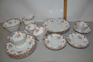 Quantity of Tuscan floral decorated tea wares