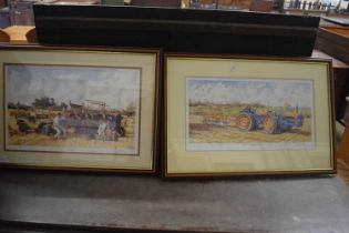 Steven Binks, two coloured prints, Do---D with Do M6 plough, limited edition, 131 of 500 and a