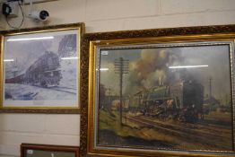 Terence Cuneo, The Evening Star, coloured print, gilt framed together with a further print The