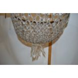 Vintage crystal glass mounted ceiling light shade