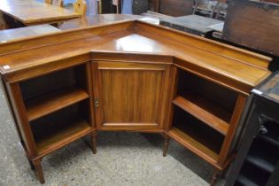 Late 19th Century American walnut corner bookshelf and cabinet raised on turned legs, 110cm wide