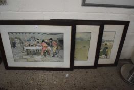 Cecil Aldin, a group of three coloured prints from The Fallowfield Hunt Series, Breakfast at The