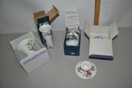 Mixed Lot: Wedgwood Wild Strawberry vase, candlestick and other items