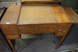 19th Century desk or dressing table with hinged side sections opening to small compartments with