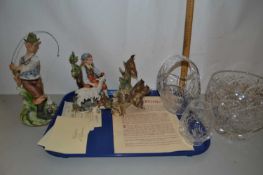 Mixed Lot: Various Capodimonte ornaments, glass bowls and vase