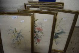 Collection of six gilt framed botanical studies