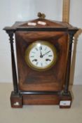 19th Century walnut veneered mantel clock set in an architectural type case