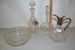 Mixed Lot: Various decanters, glass bowl etc