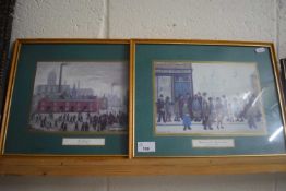 Two coloured prints after Lowry