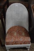Lloyd Loom white wicker chair together with a further late Victorian bedroom chair (2)