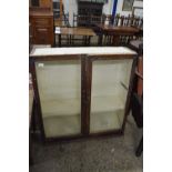 Top section of a bookcase cabinet with two glazed doors, 87cm wide, sold for repair