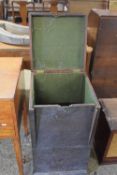 19th Century mahogany cabinet, possibly a former silver chest with green baize lined interior and
