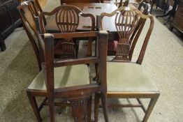 Set of three 19th Century mahogany dining chairs with pierced backs