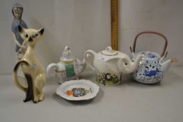 Mixed Lot: Elephant shaped teapots, various ornaments and other items