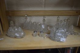 Quantity of various pressed glass items