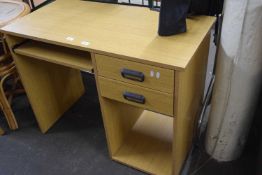 Modern computer desk with slide out keyboard shelf and two drawers