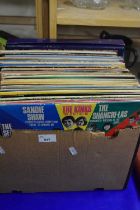 Box containing a quantity of various LP records including Foreigner, Shirley Bassey, Herb Alpert,