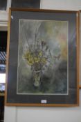 Wild flowers in a vase signed Luther, framed and glazed