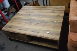 Large square coffee table with single drawer