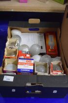 Box containing various light bulbs