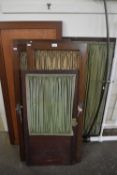 Mahogany cupboard with metal and fabric framed panels (a/f)