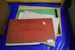 Scrap book containing various WWI and marine scraps, cartoons etc together with sketch book,