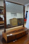 Mahogany framed dressing table mirror with three drawers below