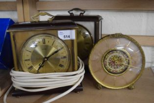 Three various mantel clocks