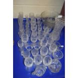 A large mixed lot of various 20th Century clear drinking glasses, glass bowls, vases etc