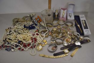 Box of various assorted costume jewellery and other items