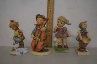Mixed Lot: Four various small Goebel figures of children
