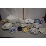 Mixed Lot: Various tea wares, Shelley cup and saucer, large white double handled bowl etc