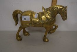 A heavy cast brass model of a Shire Horse