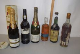 Mixed Lot: Various wines and spirits to include Dows 2000 Port, Chateau Talbot 1968, Bollinger