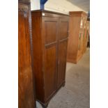 Small early 20th Century mahogany two door wardrobe, 89cm wide