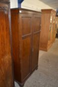 Small early 20th Century mahogany two door wardrobe, 89cm wide