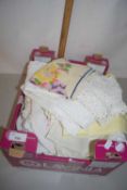 Box of various assorted table linen