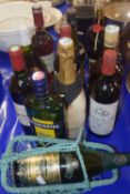 Group of various bottles of wine and spirits to include Chateau de Calvaire 1986, Chateau de Faise