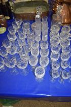 Large Mixed Lot: Various modern drinking glasses, decanters etc