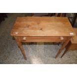 Victorian pine single drawer side table