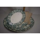 Graduated set of four Victorian transfer printed meat plates