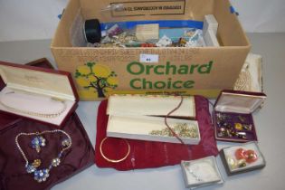 Large box of various assorted costume jewellery