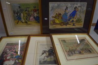 Mixed Lot: Various coloured prints to include political satire, Rolandson Kicking up a Breeze or