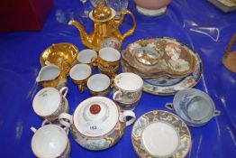 Mixed Lot: A Minton Oriental blossam pattern part coffee service, a gilt decorated Czechoslovakian