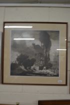 After Frank Brangwyn, monochrome print, framed and glazed