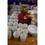 Mixed Lot: Various assorted mugs, kitchen jars etc