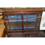 Small 19th Century mahogany framed and glazed wall cabinet, 77cm wide