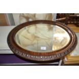 Early 20th Century oval bevelled wall mirror